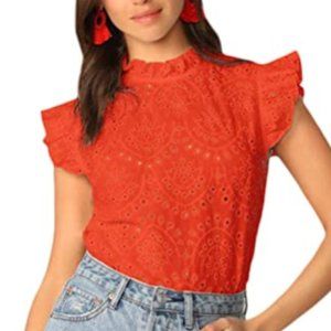 Women's sleeveless Ruffle collar slim shirt